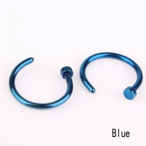 1 PC Titanium Hoop Blue Nose Ring Body P…